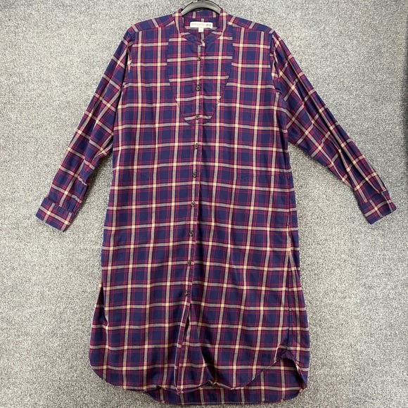 Uniqlo Dresses & Skirts - Uniqlo Ines De La Fressange Shirt Dress Size M Blue‎ Flannel Button Up Farm Barn